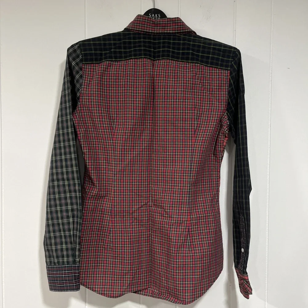 Mens Ralph lauren Polo Festive Long sleeve dress shirt M custom fit checks Red